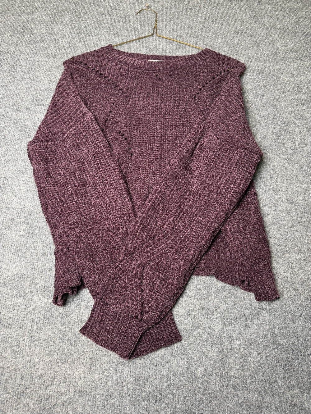 Altar'd State Plum Crewneck Knit Sweater